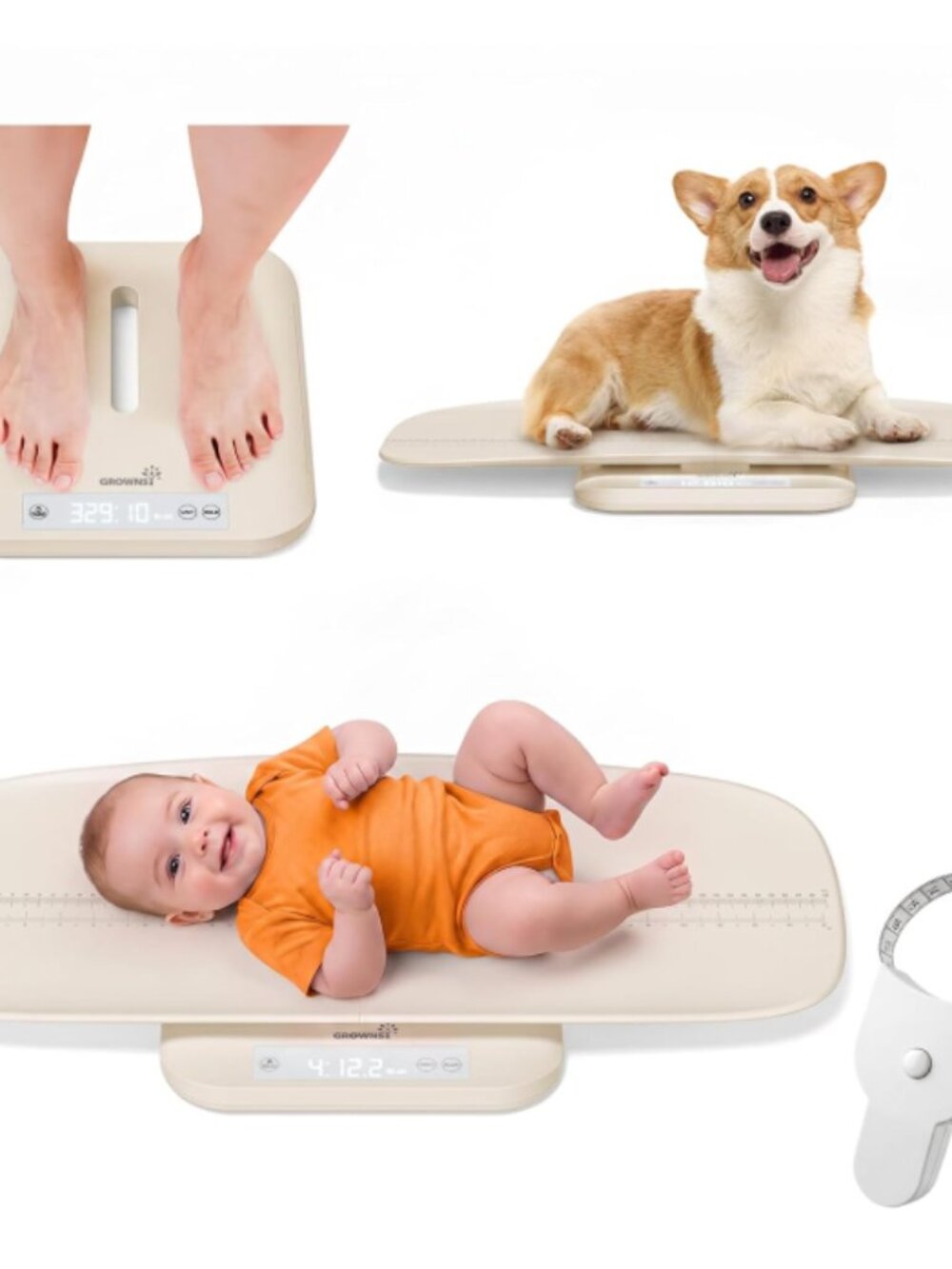 GROWNSY Baby Scale Digital Infant Adult Scale NEW in Box 330lb Height Measure